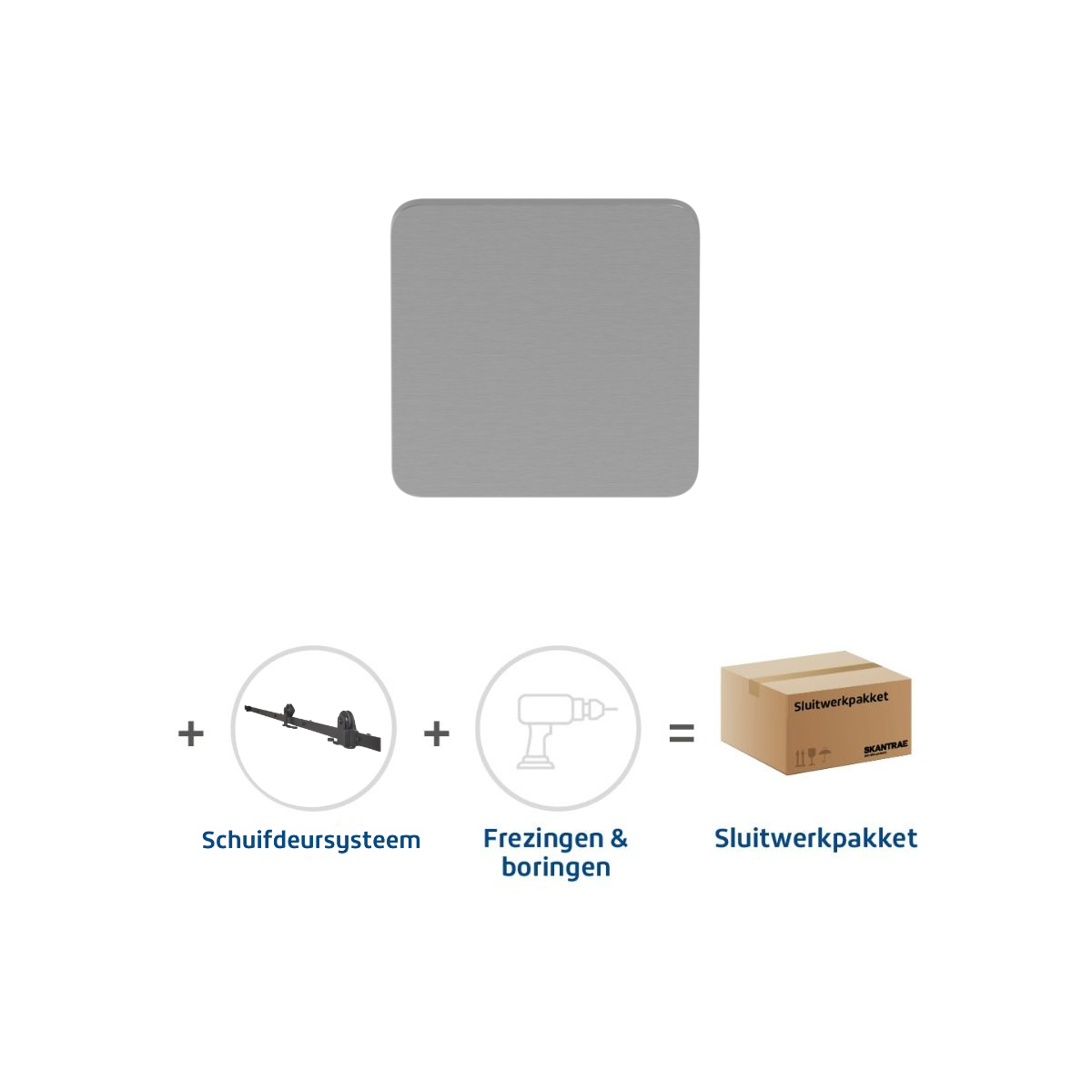 Sluitwerkpakketten met Deurknop Quadrate RVS